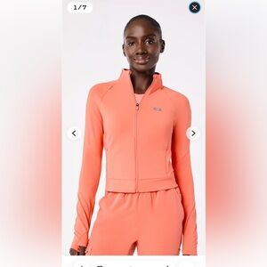 FIGS On-Shift ContourKnit Cropped Jacket-Sunset Drift